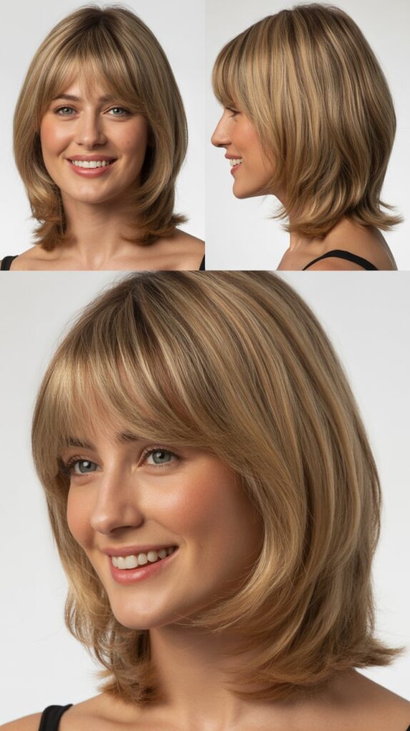 Long Bangs with Graduated Layers