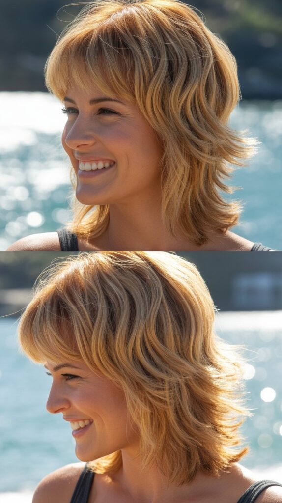Piecey Bangs with Sandy Blonde Slide-Cut Layers