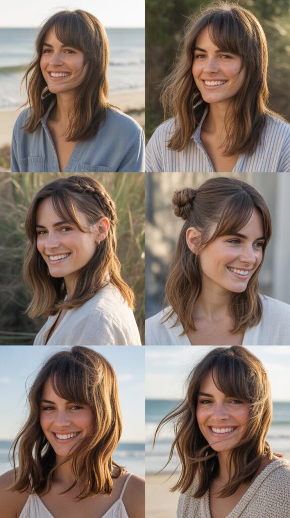 Long Side Bangs with Beachy Waves