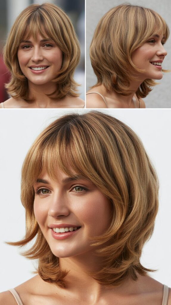 51 Best Haircuts for Thick Hair (Layered, Medium, Shoulder-Length) 15 Curtain Bangs with Layers