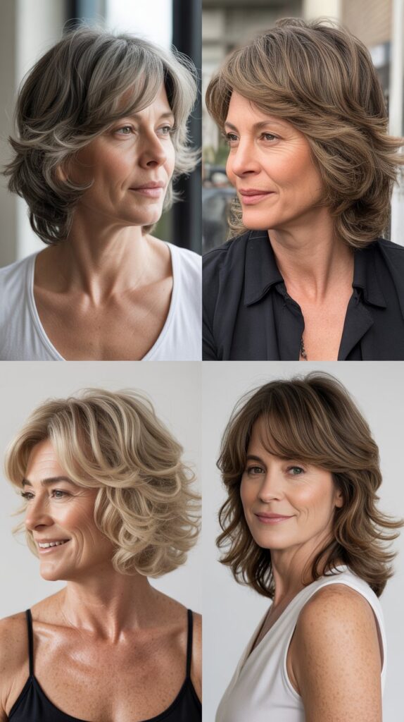 53 Most Flattering Hairstyles for Women Over 50 Right Now 42 Textured Shoulder-Length Cut