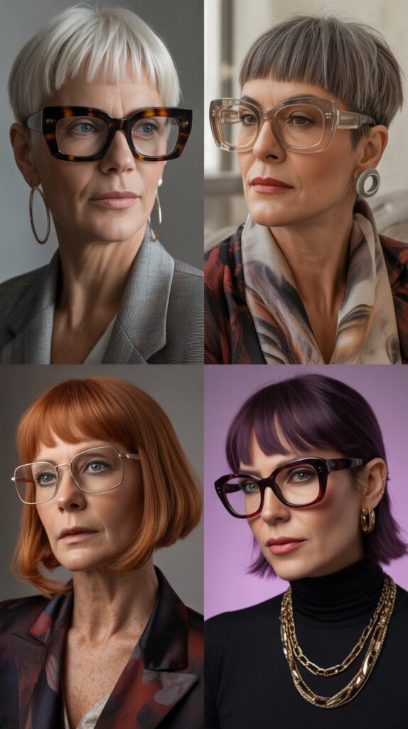 37 Best Bangs for Women Over 50 Who Wear Eyeglasses 11 Micro Bangs