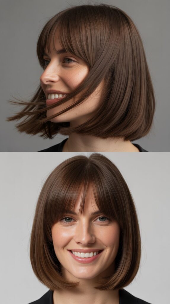 Long Bob with Diagonal Bangs