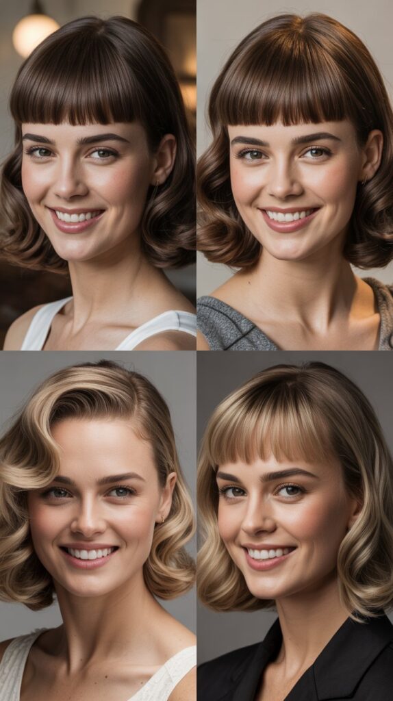 Straight-Across Bangs with Soft, Romantic Waves