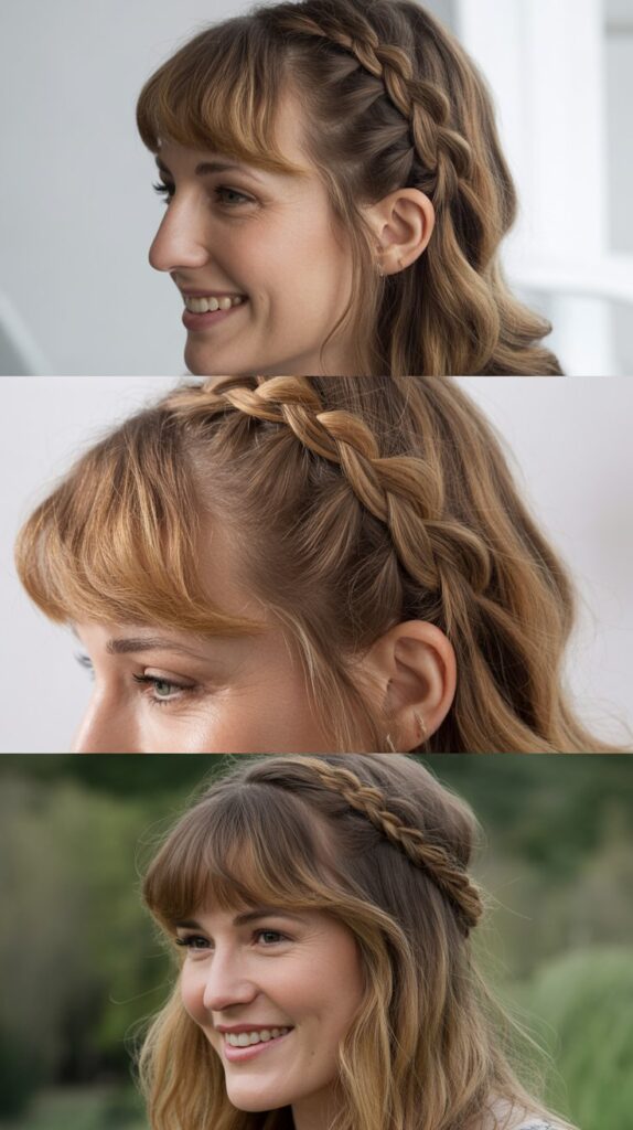 Long Bangs with Braided Details