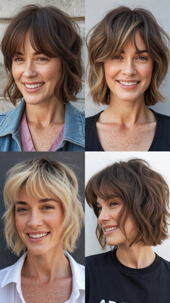 Textured Shag with Curtain Bangs