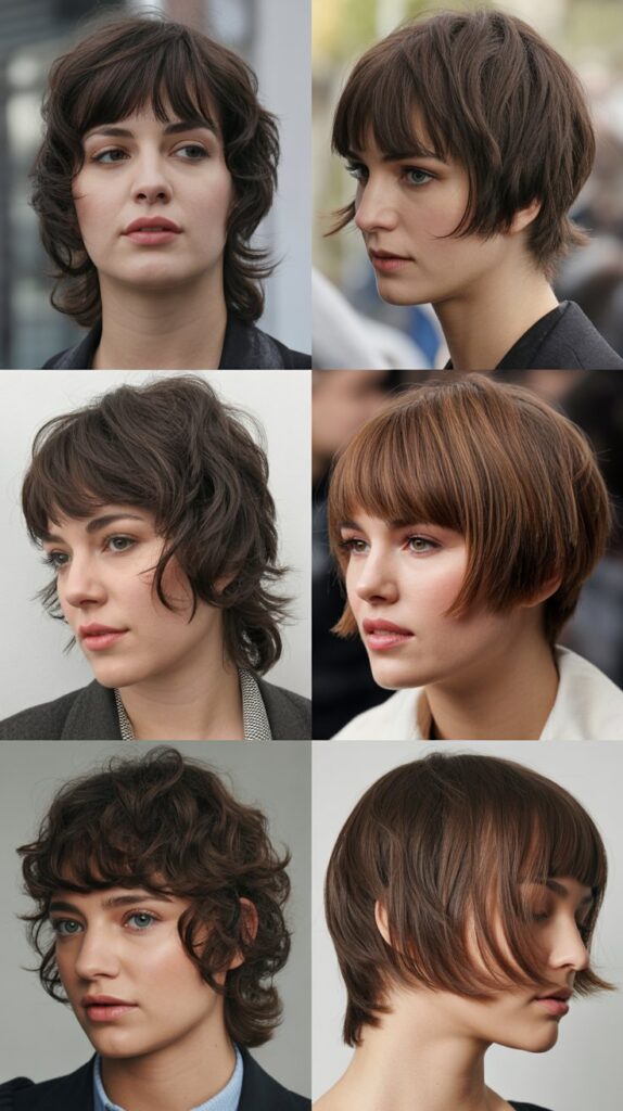 34 Gorgeous Medium-Length Hair With Bangs Ideas for a Modern Update 5 Layered Shag with Bottleneck Bangs