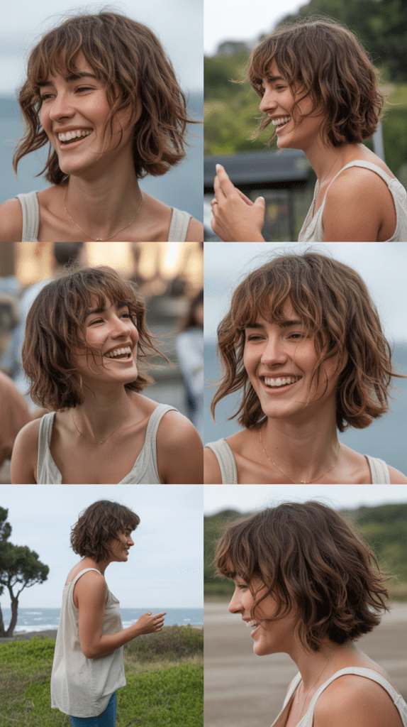 33 Chic Medium Haircuts With Bangs for Women Who Want a Fresh Style 22 Messy Lob with Piecey Fringe