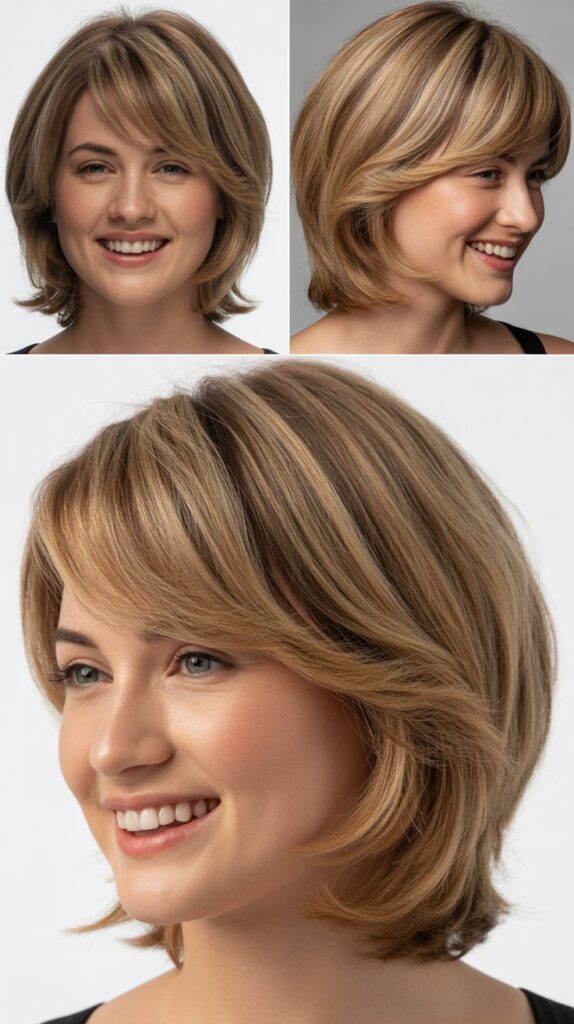 Layered Medium Cut with Side Fringe