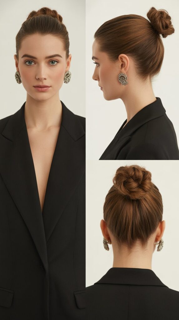 33 Elegant Formal Medium-Length Hairstyles Perfect for Special Occasions 12 Elegant Top Knot