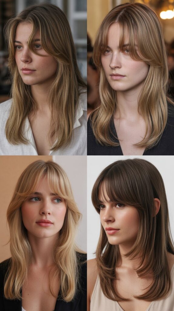 Curtain Bangs with Long Layers