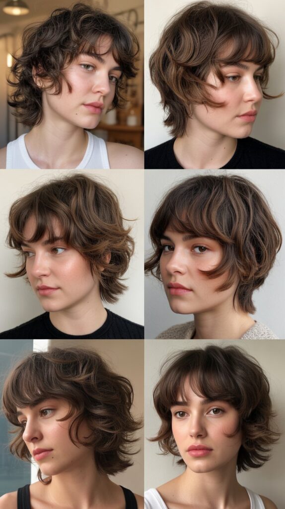 34 Gorgeous Medium-Length Hair With Bangs Ideas for a Modern Update 2 Textured Shag with Wispy Bangs