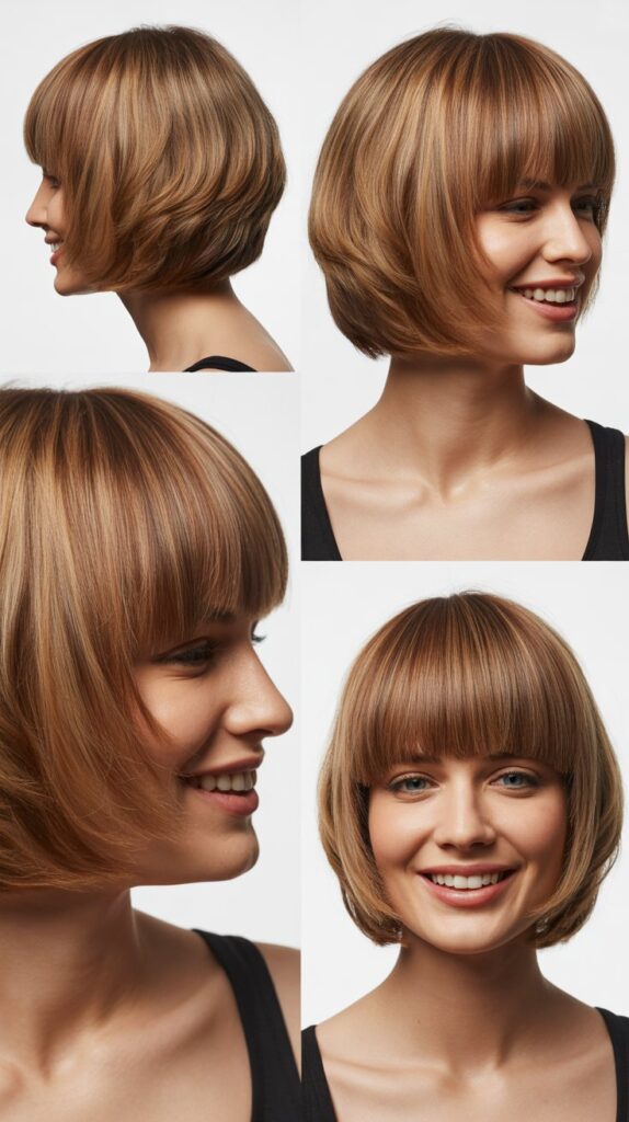 Graduated Long Bob with Full Bangs