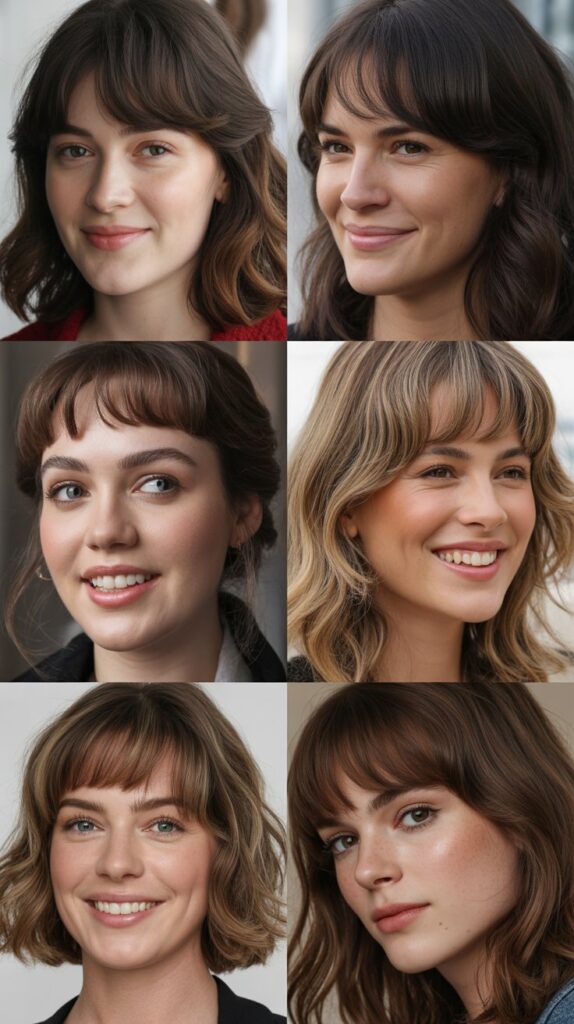 Brow-Skimming Bangs for Perfect Proportions