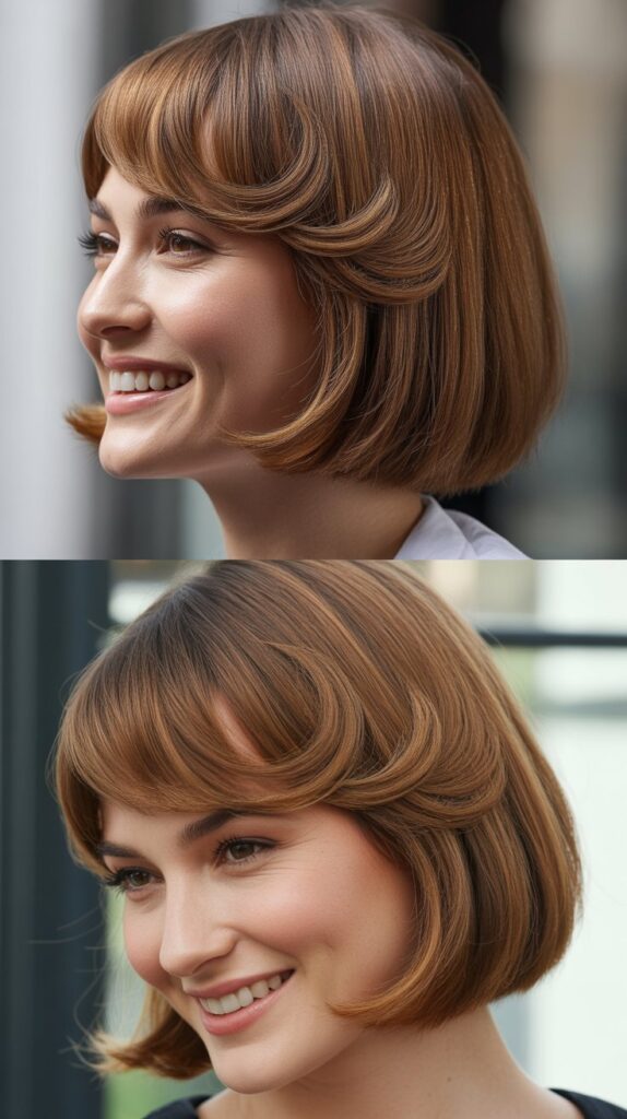 Long Bob with Rounded Bangs