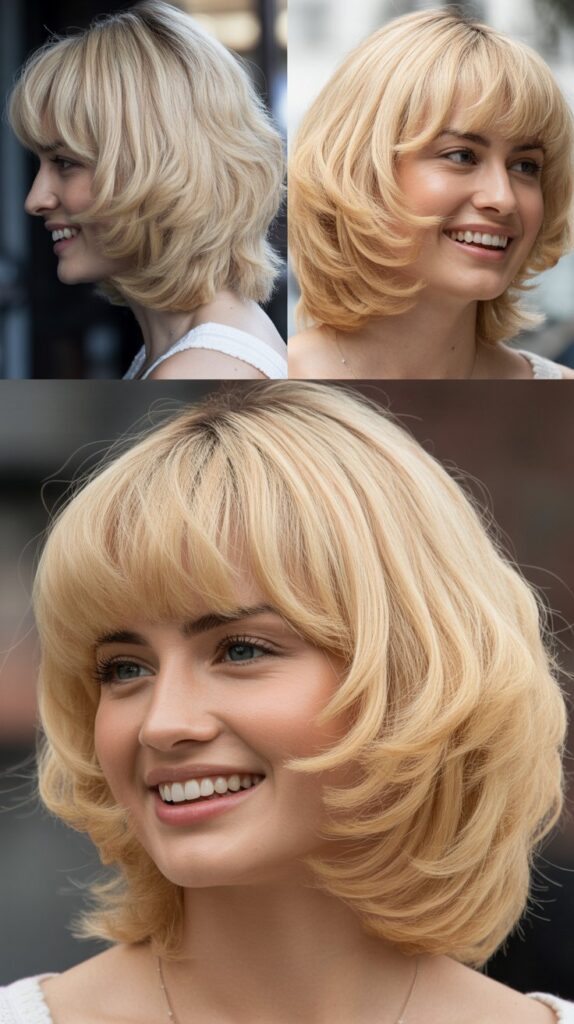 Layered Bob with Full Thick Bangs