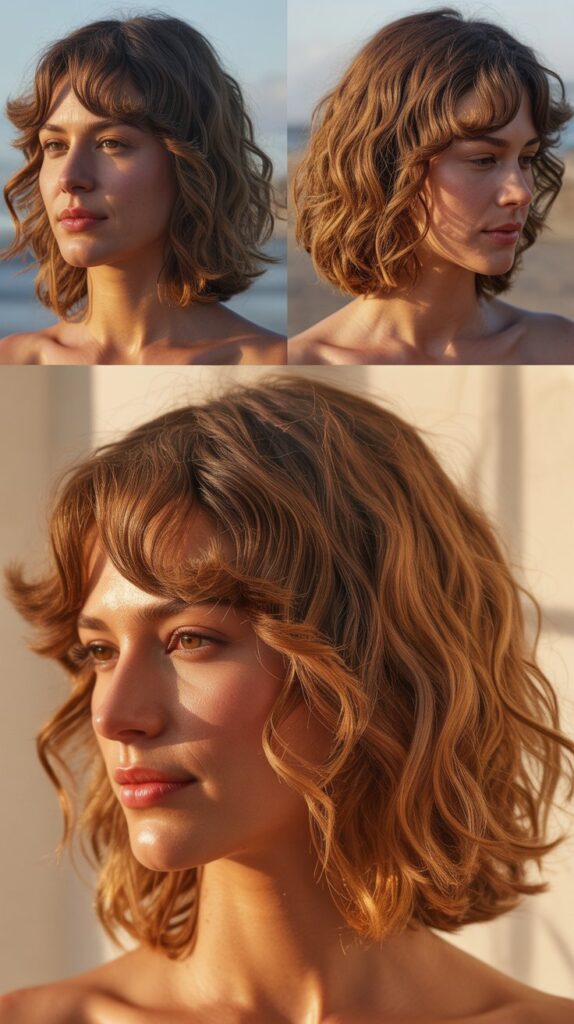 Wavy Medium Cut with Curtain Fringe