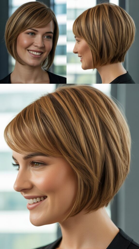 Layered A-Line Bob with Face-Framing Bangs