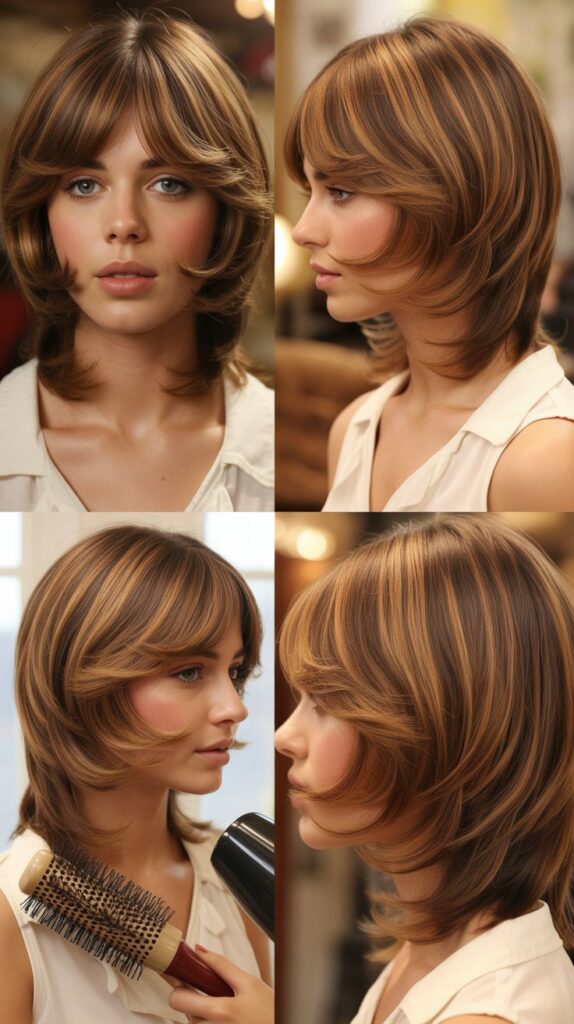 70s-Inspired Shag With Center-Part Bangs
