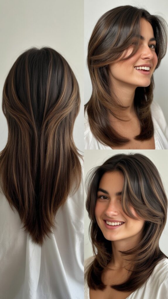 33 Best Long Haircuts With Flowy Front Layers 5 V-Cut With Soft Front Layers