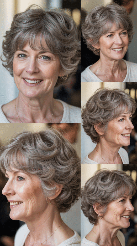 Curly Shag with Curtain Bangs