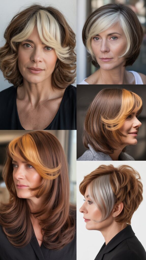 53 Most Flattering Hairstyles for Women Over 50 Right Now 32 Face-Framing Money Pieces