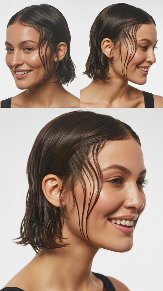 Long Bob with Wet Look