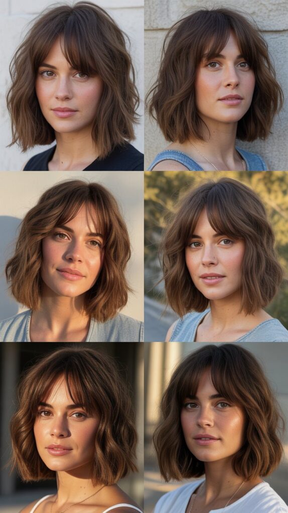 Center-Parted Bangs with Loose Beachy Waves