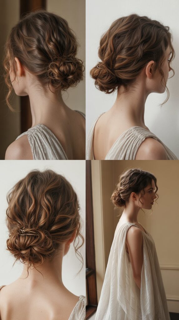 33 Elegant Formal Medium-Length Hairstyles Perfect for Special Occasions 32 Romantic Messy Low Bun