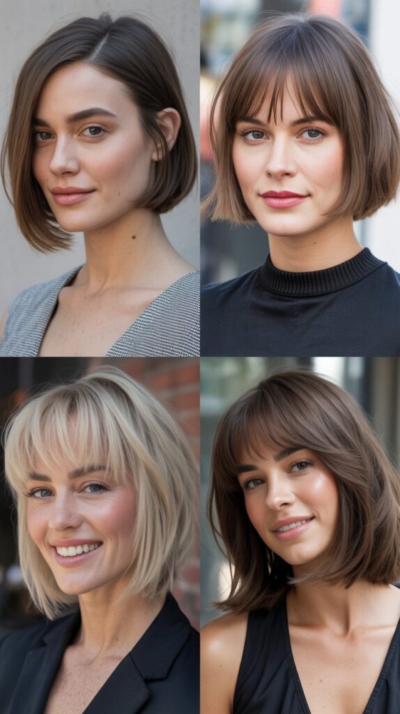 Contemporary Bob With Long Modern Bangs