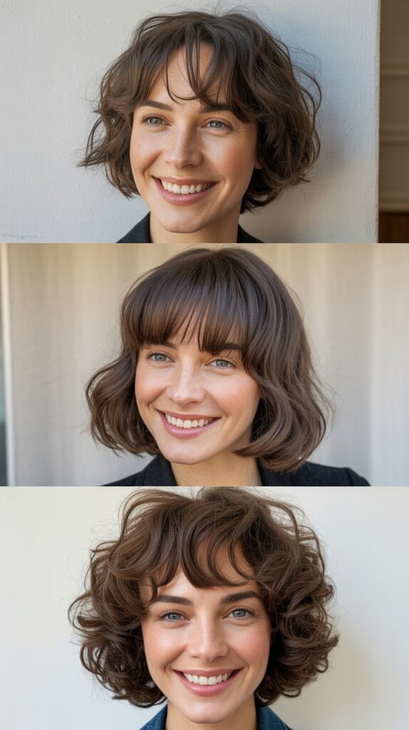 36 Medium-Length Hairstyles with Bangs for Thin Hair That Add Volume 29 Textured Collarbone Cut with Piecey Bangs