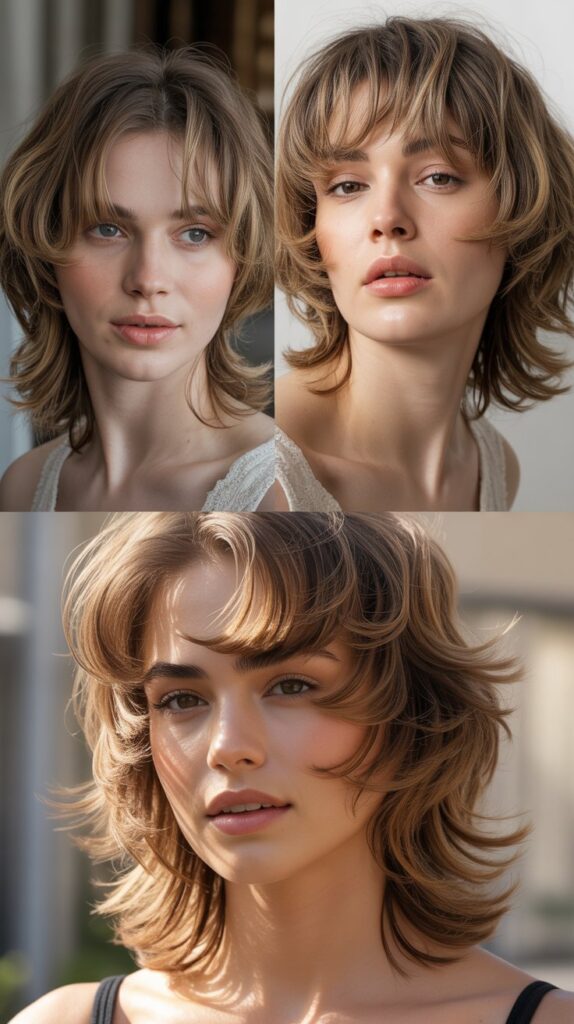 51 Best Haircuts for Thick Hair (Layered, Medium, Shoulder-Length) 17 Wispy Layered Cut