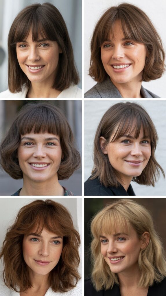 Classic Middle-Part Curtain Bangs with Loose Waves