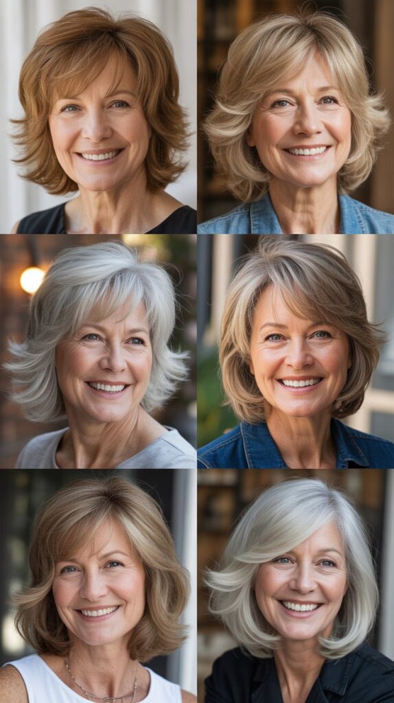 Wispy Feathered Bangs with Layered Lob