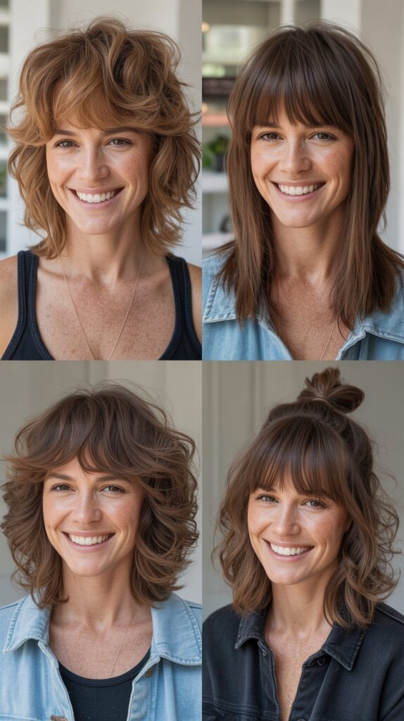  Piecey Layered Bangs for Dimensional Texture