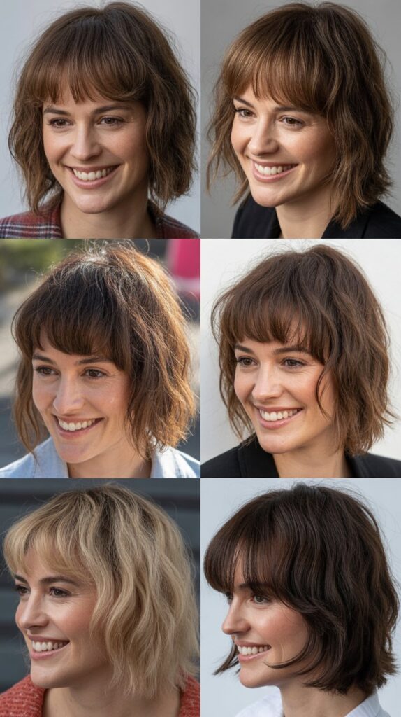 Textured Piecey Curtain Bangs