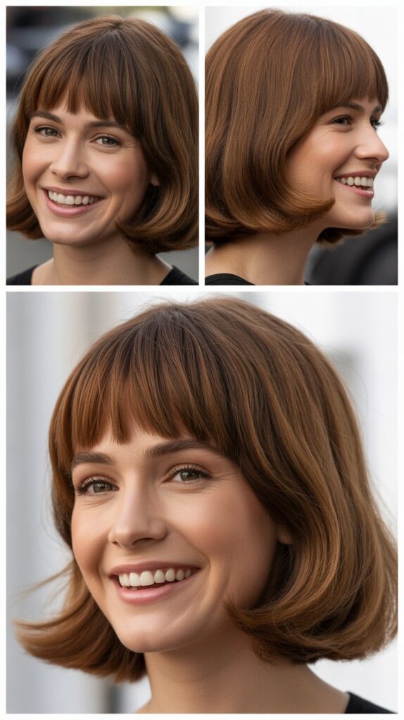 Shoulder-Length Cut with Heavy Fringe