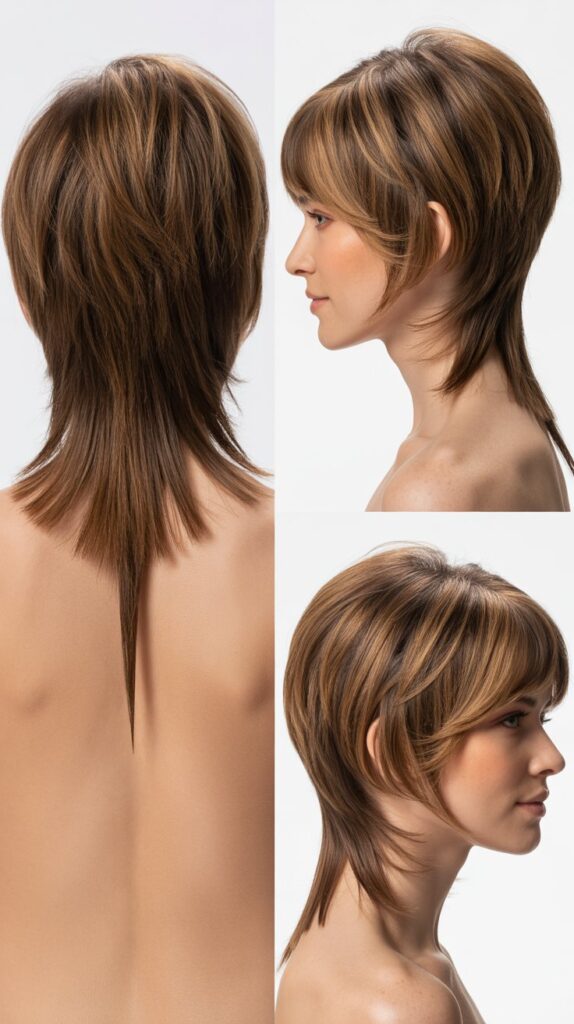 V-Cut Layers with Center-Parted Bangs