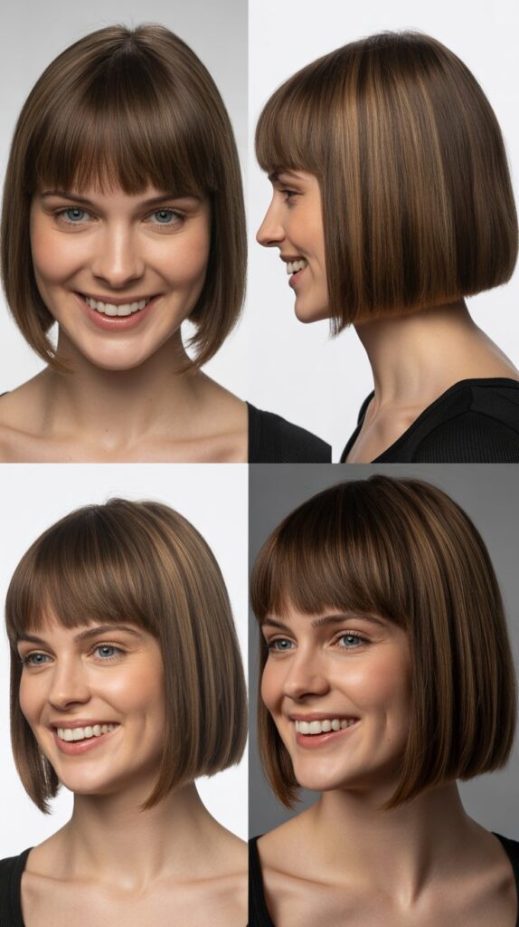 Full Blunt Bangs with One-Length Cut