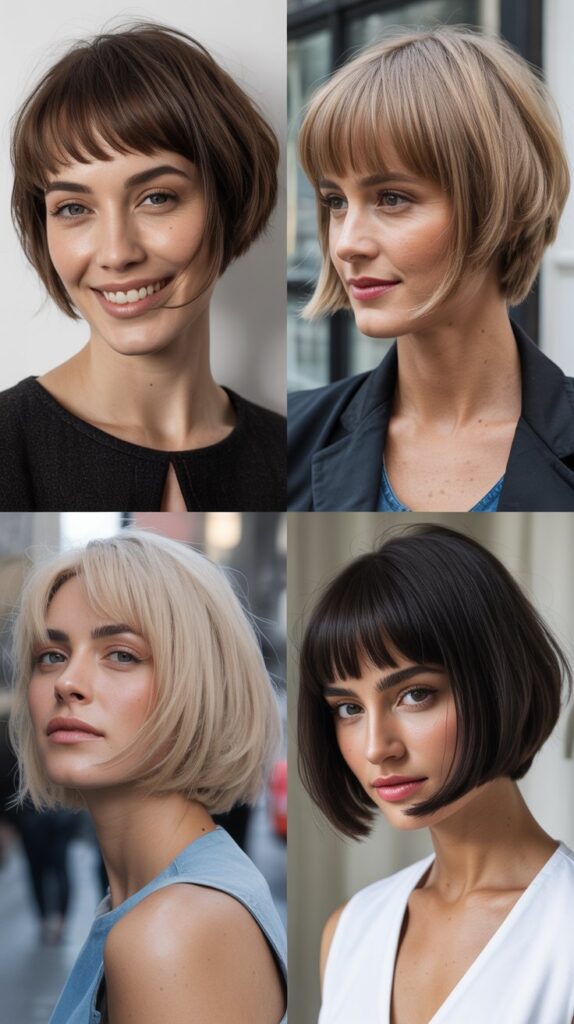 Asymmetrical Bob With Long Swept Bangs