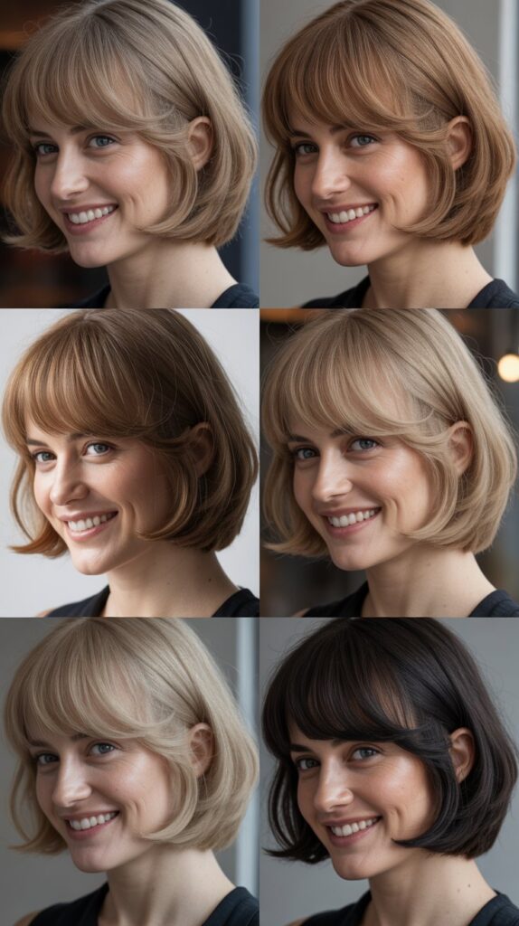 Soft Bob With Long Swoopy Bangs