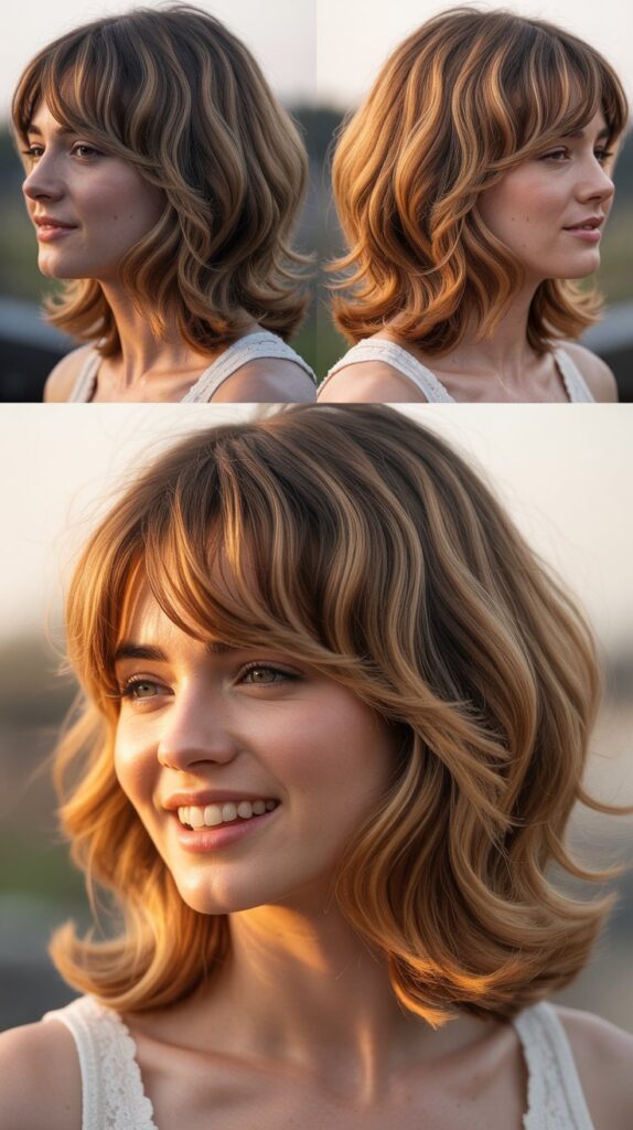 Feathered Bangs with Mid-Length Layers