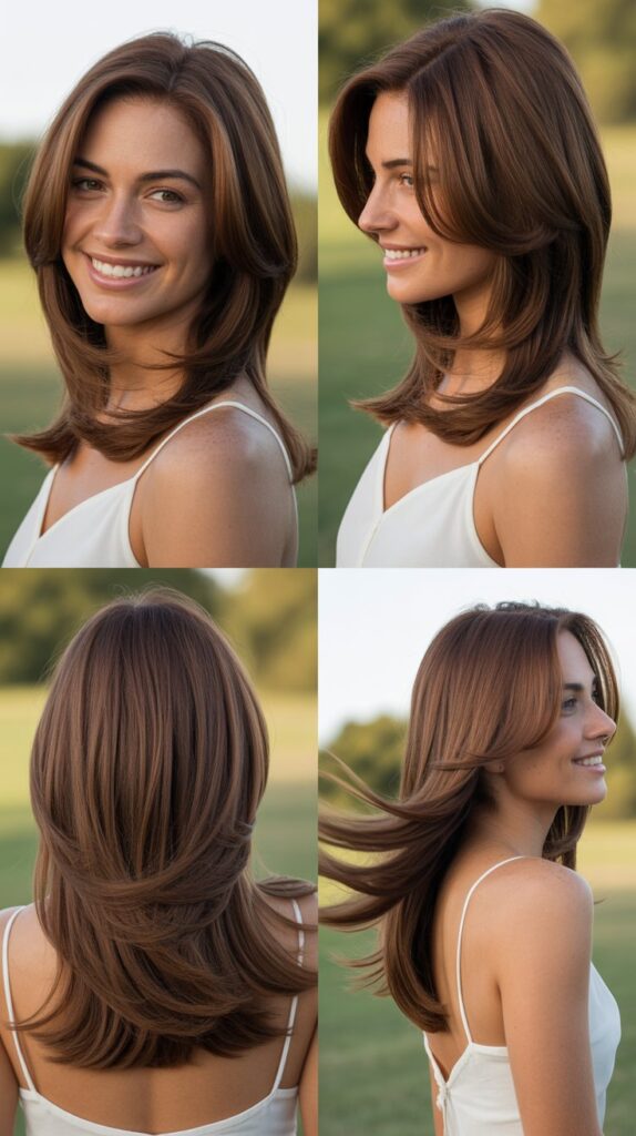  Shoulder-Skimming Layers with Lower Back Length