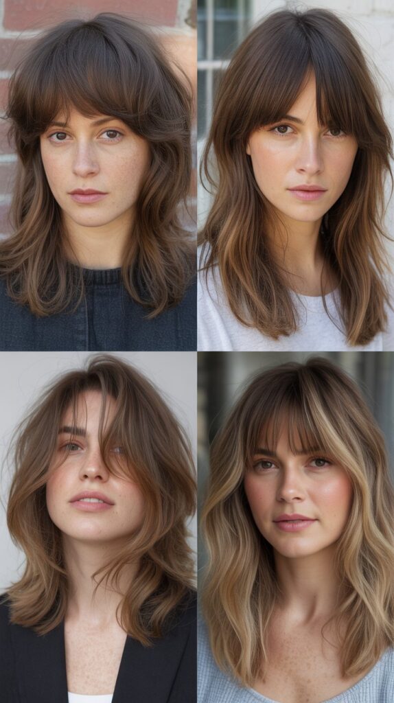 Lived-In Layers with Grown-Out Bangs