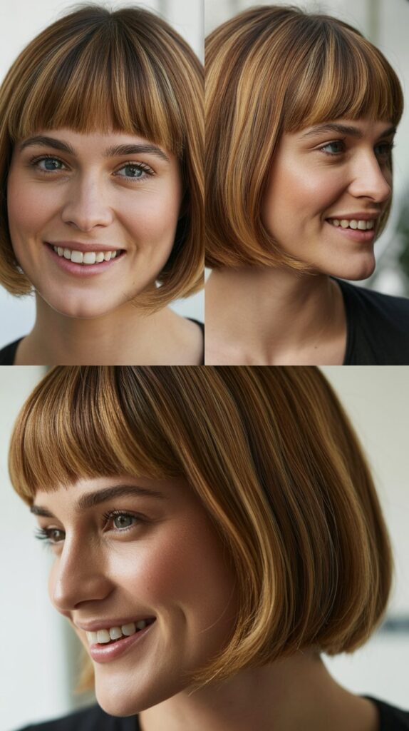 Straight-Across Bangs with Graduated Layers