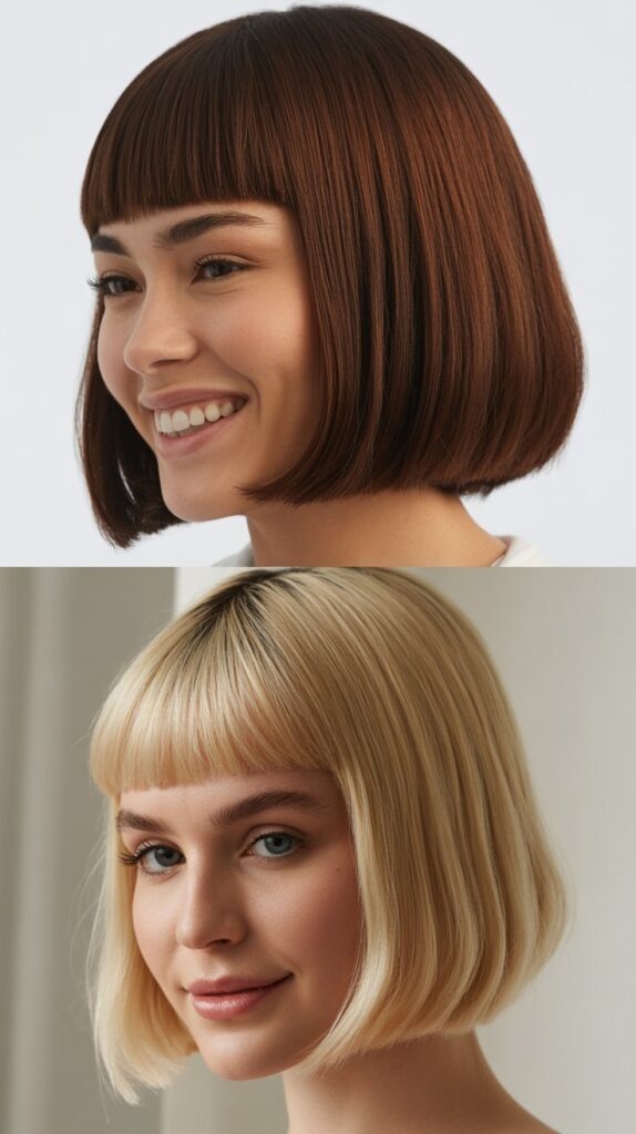 Sleek Long Bob with Micro Fringe