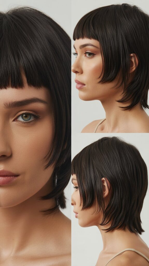 Sleek Modern Shag With Micro Bangs