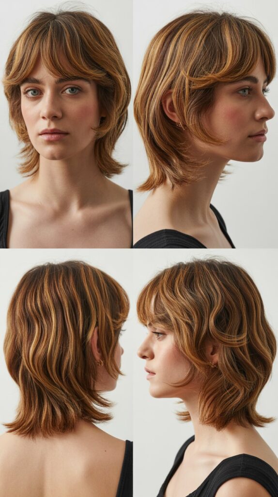  Classic Textured Shag With Curtain Bangs
