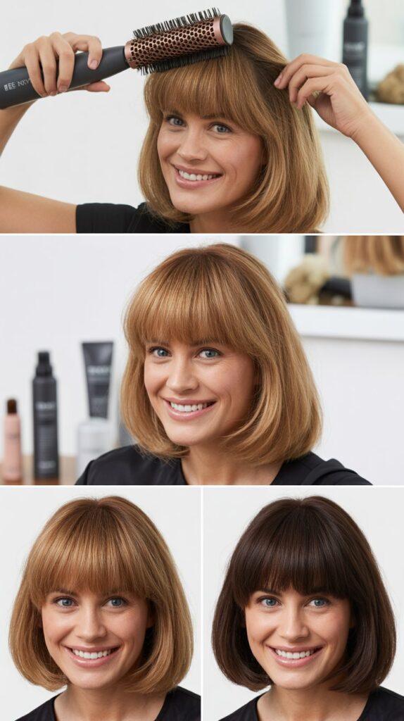 Voluminous Curtain Bangs