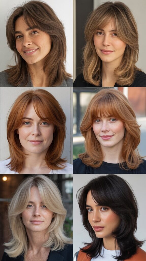 Long Layers with Face-Framing Bangs